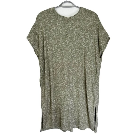 J Jill Pure Jill Tunic Top Oversized Sz Medium Marled Green Knit Side Slits - Picture 2 of 11